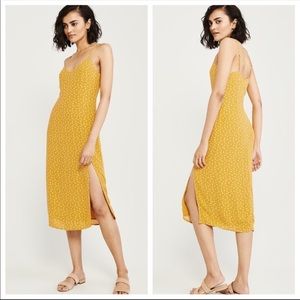Yellow & White Polka Dot Midi Dress